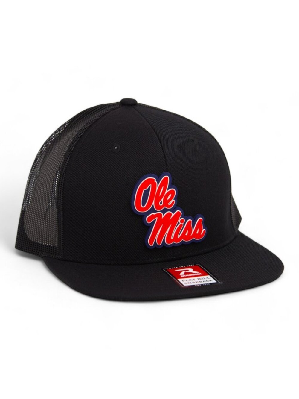 Ole Miss Rebels 3D Wool Blend Flat Bill Snapback Hat- Black